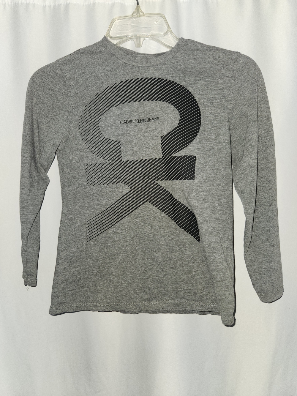 Calvin Klein Boy’s Gray Long Sleeve Tee #back 2 school #soft #warm #regular fit